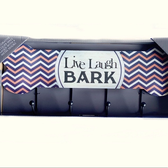 Dog Bone Shape Wall Plaque Wall Hooks Decorative Lacquer 4 Metal Hooks 7” X 16” - Picture 2 of 7